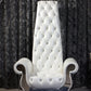 Divani Casa Luxe Neo-Classical Pearl White Italian Leather Leisure Chair