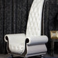 Divani Casa Luxe Neo-Classical Pearl White Italian Leather Leisure Chair