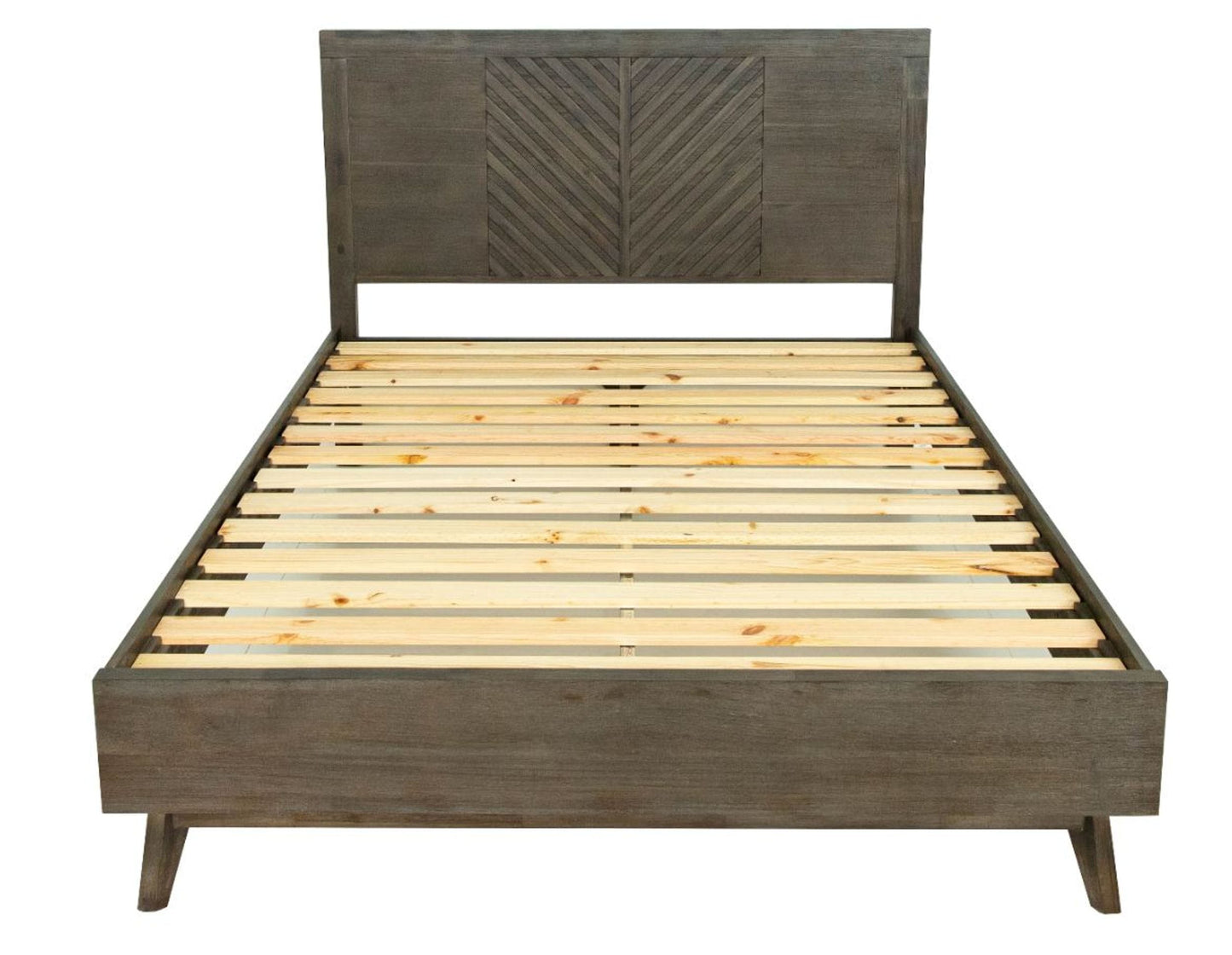 Queen Modrest Daisy Mid-Century Dark Acacia Bed