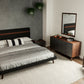 Nova Domus Dali Mid-Century Grey Fabric and Walnut Bed