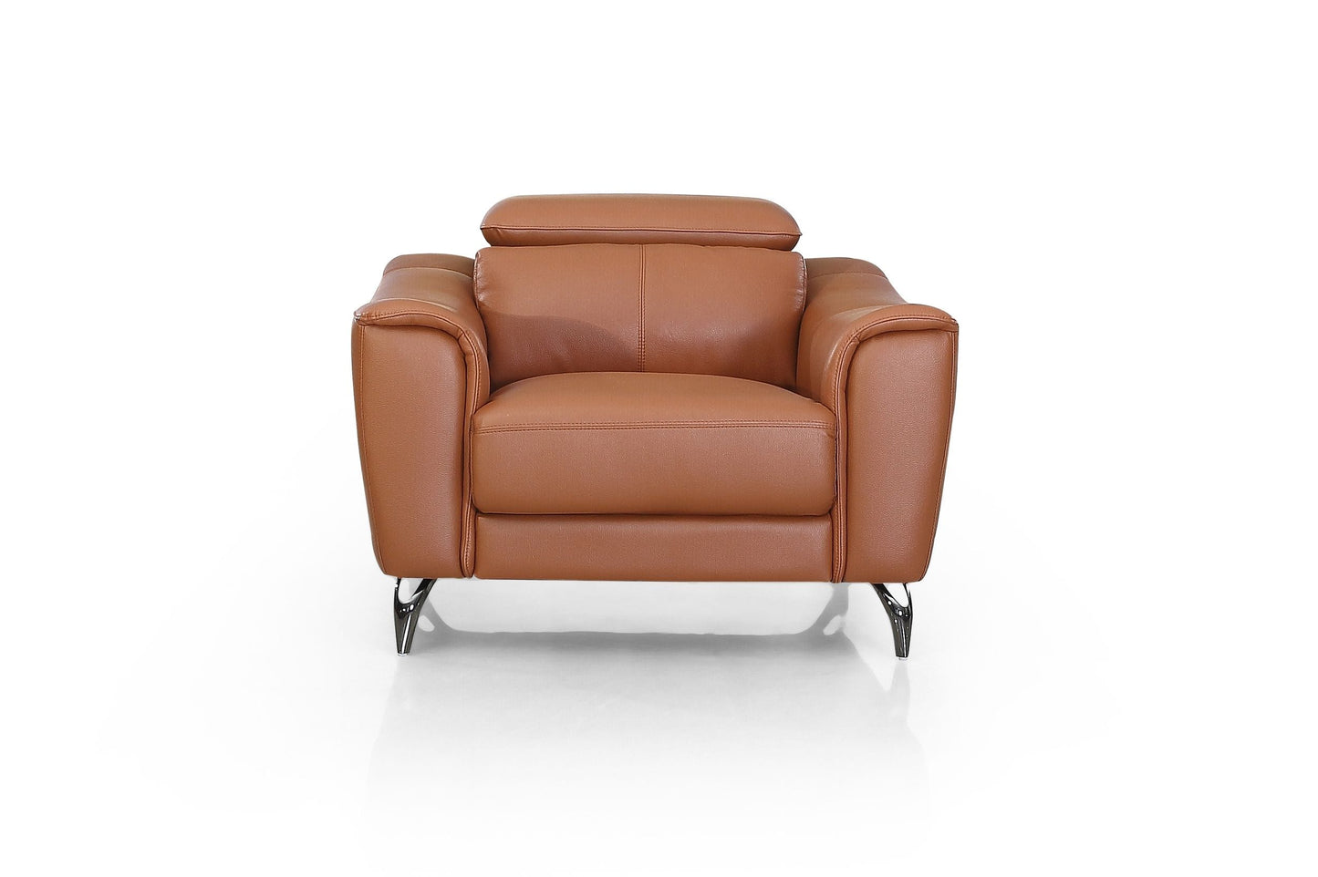 Divani Casa Danis Modern Cognac Leather Brown Chair