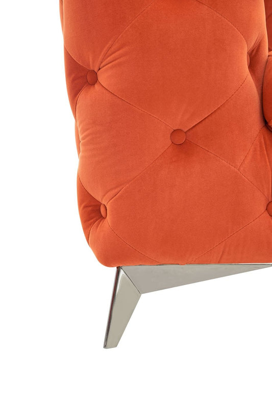 Divani Casa Delilah Modern Orange Fabric Sofa