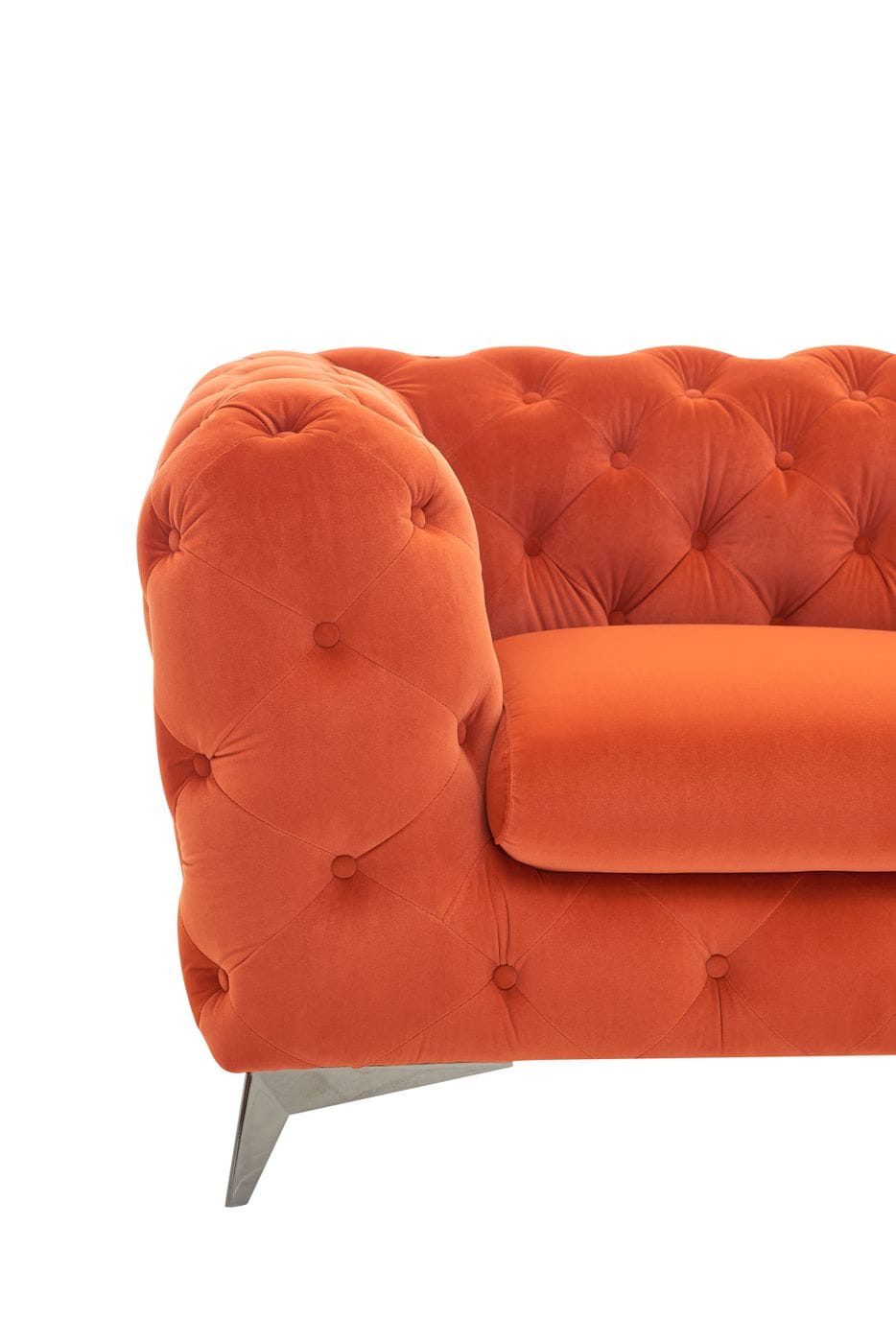 Divani Casa Delilah Modern Orange Fabric Sofa