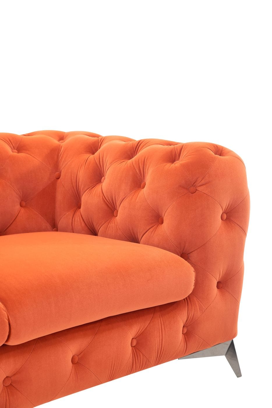 Divani Casa Delilah Modern Orange Fabric Sofa