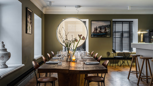 Artemide Discovery Vertical Pendant Light in a room setting