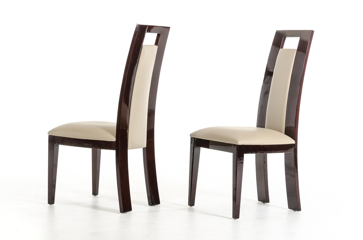 Douglas Modern Ebony and Taupe Dining Chair Set of 2