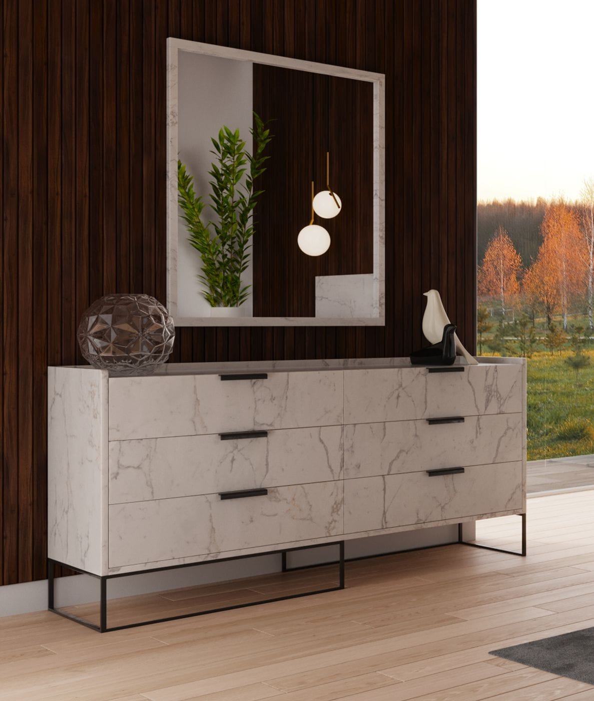 Nova Domus Marbella Italian Modern White Marble Dresser