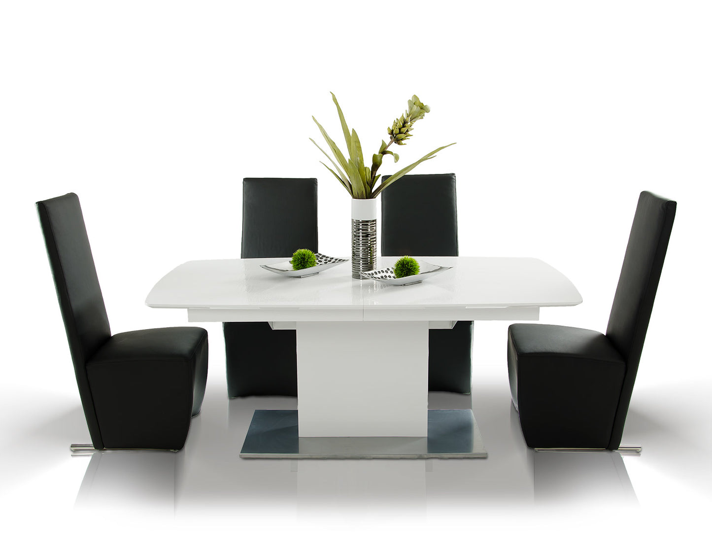 A&X Centro Modern White Crocodile Dining Table