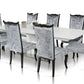 A&X Centro Modern White Crocodile Dining Table