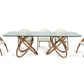 Modrest Mason Modern Glass and Walnut Dining Table