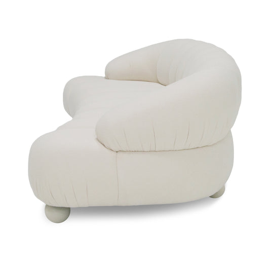 Divani Casa Duran Contemporary White Fabric 4-Seater Sofa