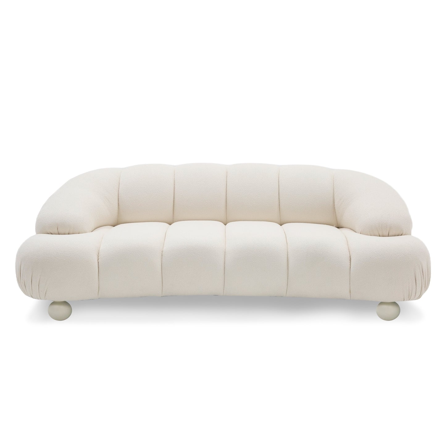 Divani Casa Duran Contemporary White Fabric Loveseat Sofa