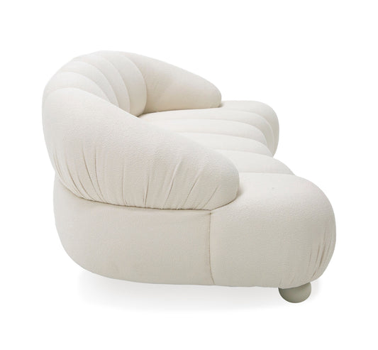 Divani Casa Duran Contemporary White Fabric Loveseat Sofa