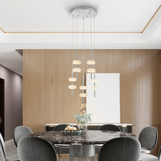 Spanish Alabaster Round Chandelier Chrome by Finesse Decor CH-0050-5R