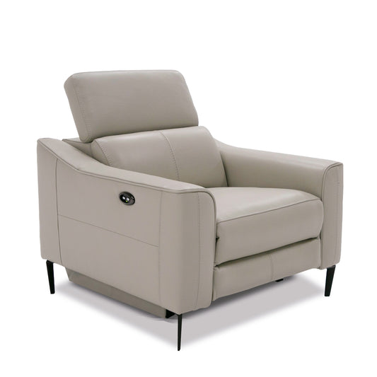 Divani Casa Eden Modern Grey Leather Armchair