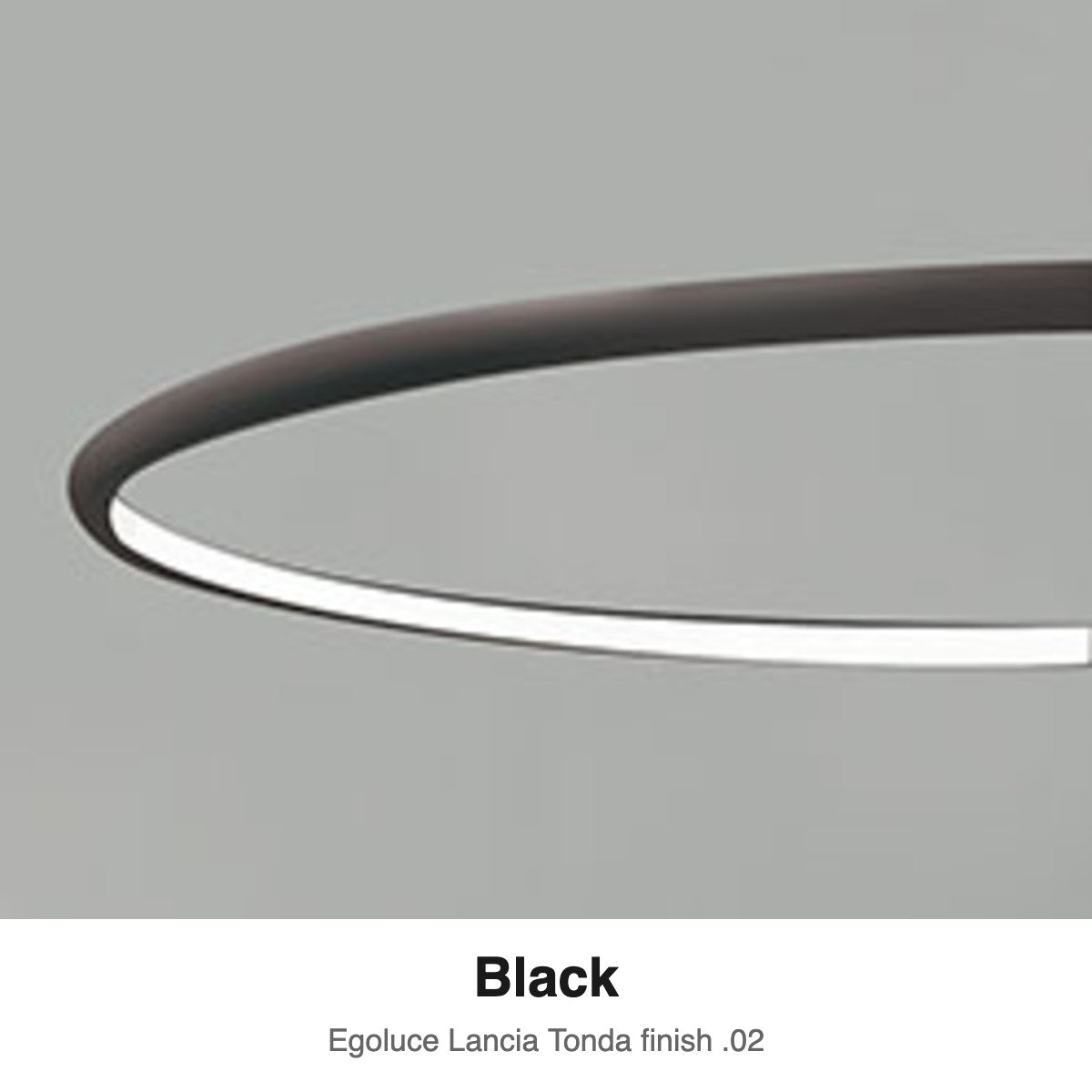 Egoluce Lancia Tonda finish swatch: Black (.02)