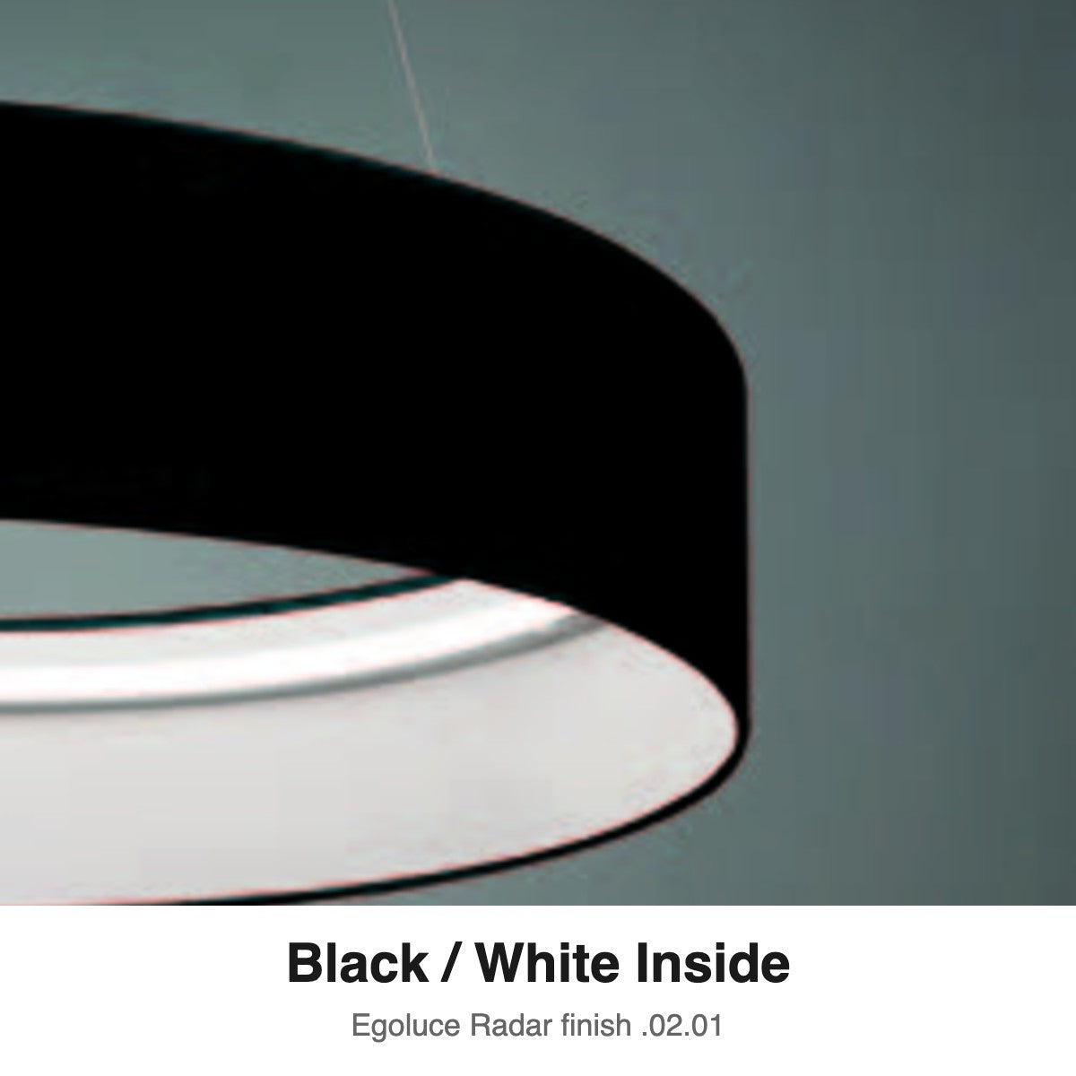 Egoluce Radar finish swatch: Black / White Inside (.02.01)