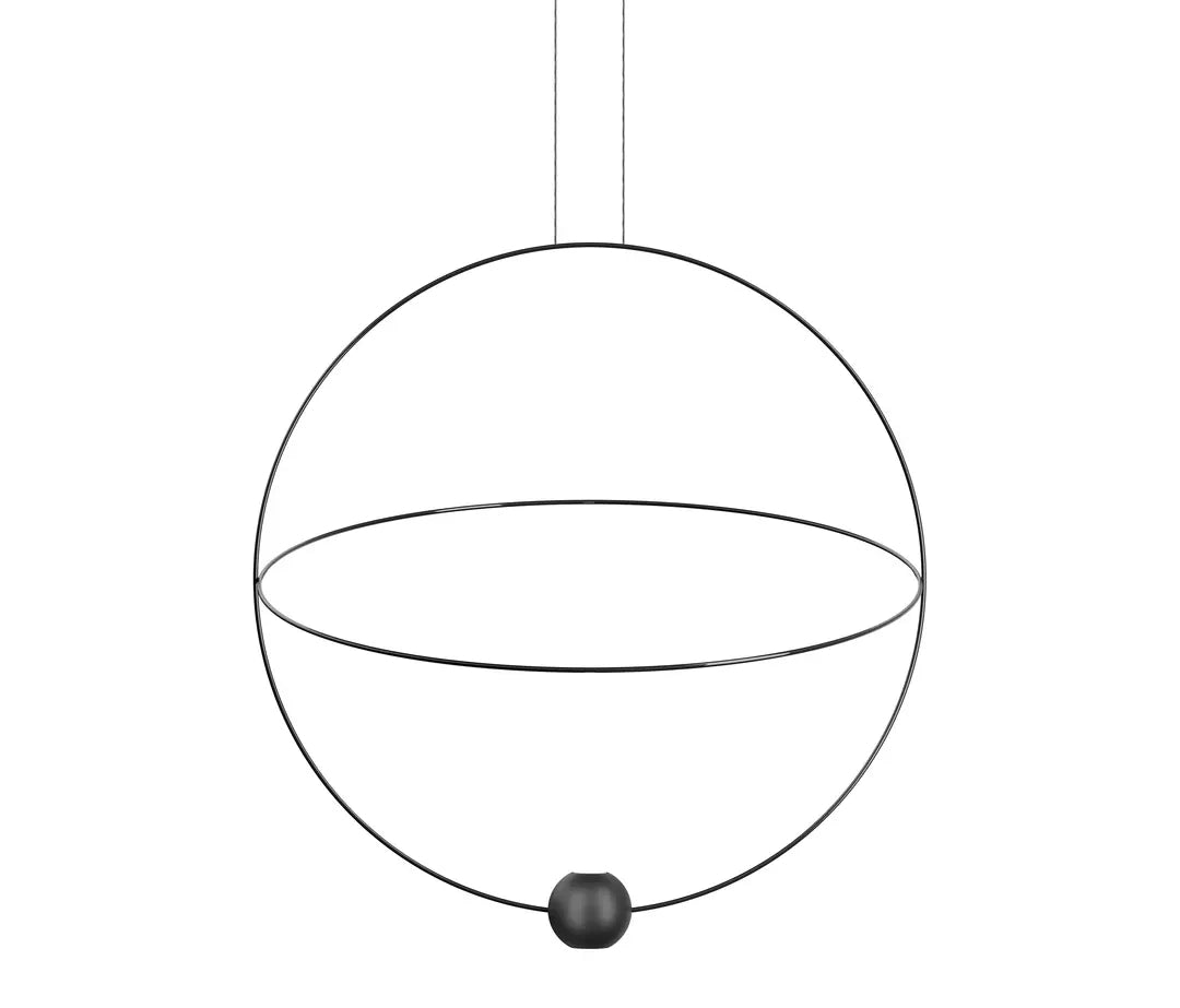 Elara Sculptural Dual-Light Ring Pendant Light by Lodes Italy in black finish