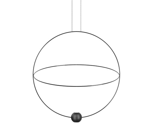 Elara Sculptural Dual-Light Ring Pendant Light by Lodes Italy in black finish