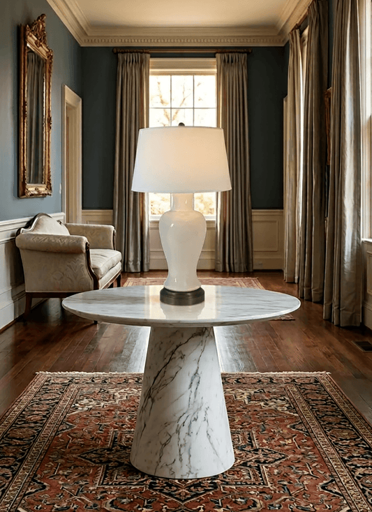 Modern Lantern Elijah cordless lamp in Ivory on Black