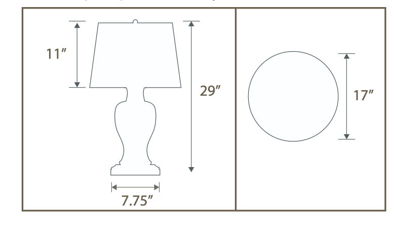 Rechargeable battery pack for Elijah cordless table lamp dimensions
