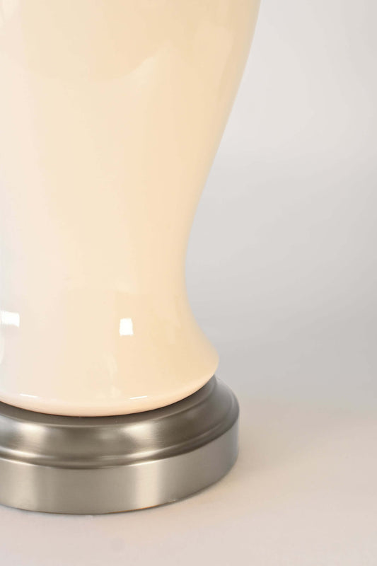 Modern Lantern Elijah cordless lamp in Ivory on Brushed Nickel