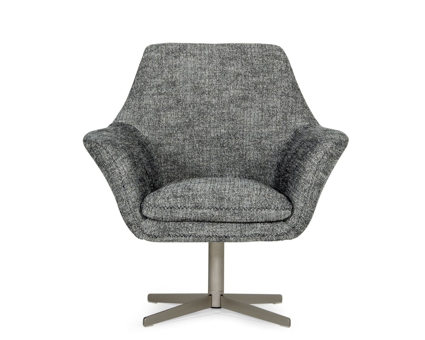 Divani Casa Elvin Modern Dark Grey Fabric Swivel Lounge Chair