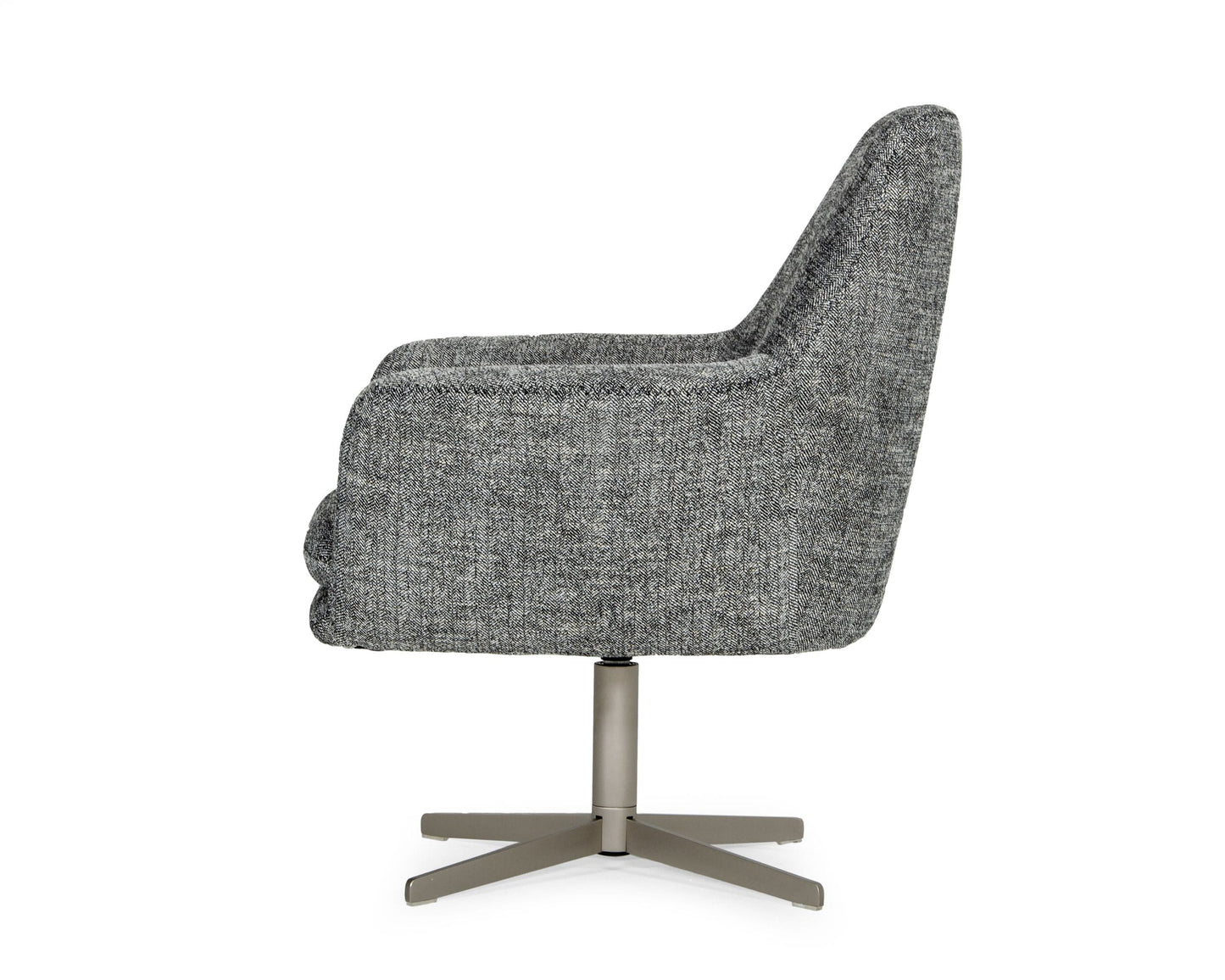 Divani Casa Elvin Modern Dark Grey Fabric Swivel Lounge Chair