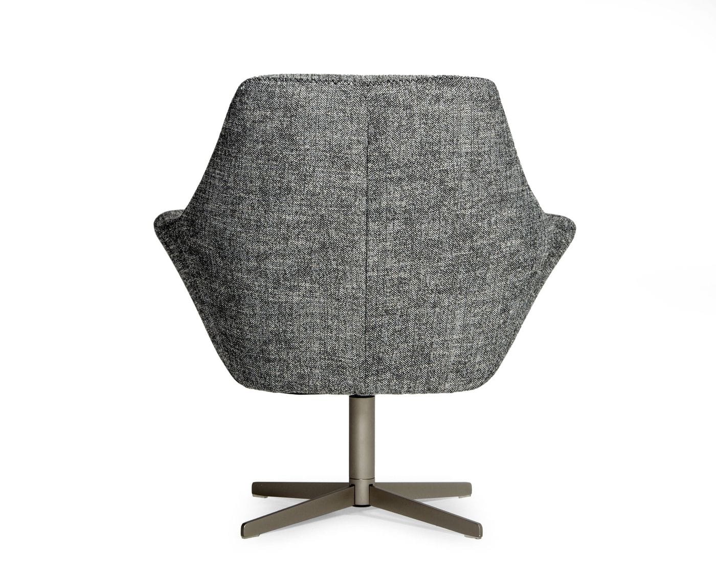 Divani Casa Elvin Modern Dark Grey Fabric Swivel Lounge Chair