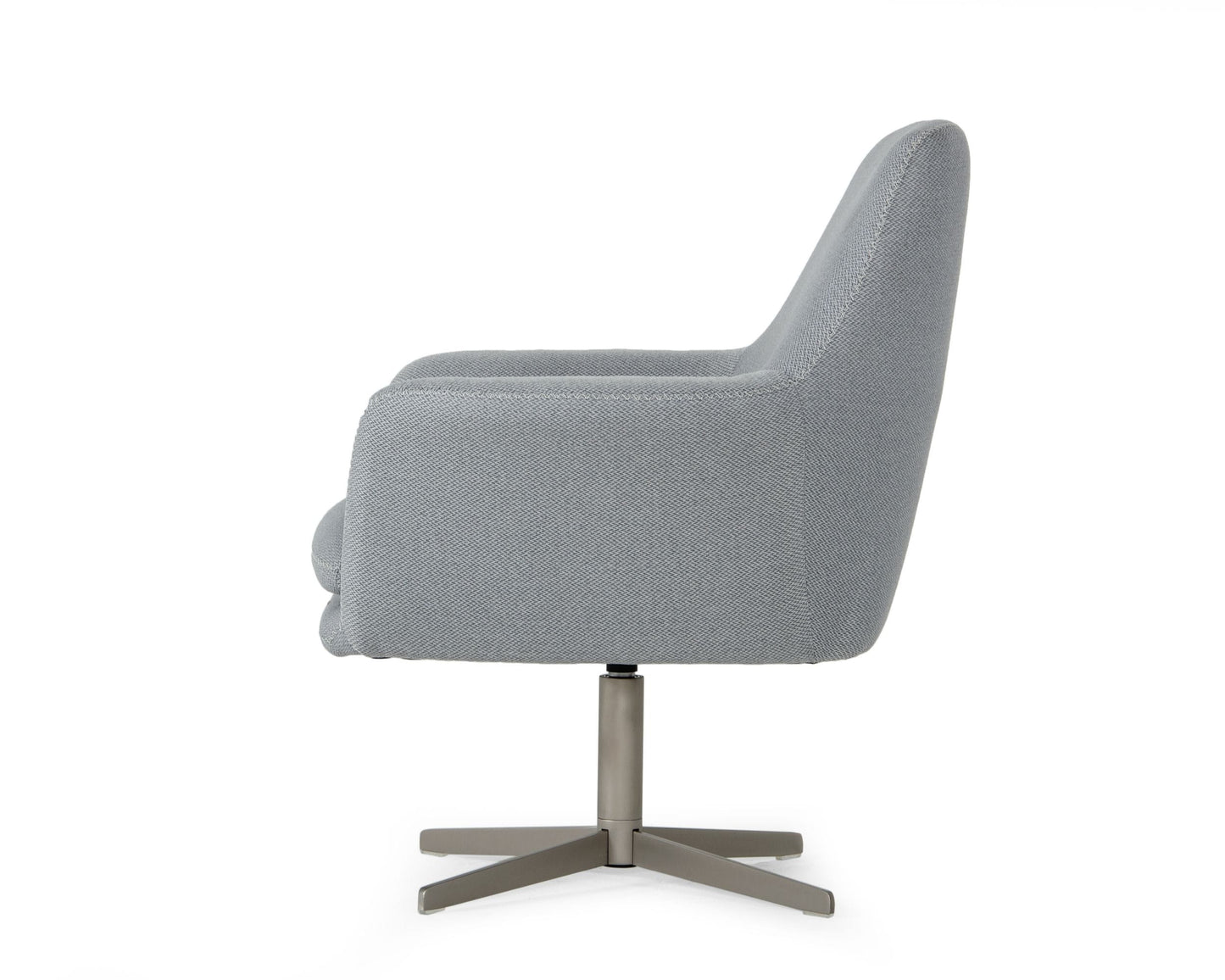 Divani Casa Elvin Modern Grey Fabric Swivel Lounge Chair