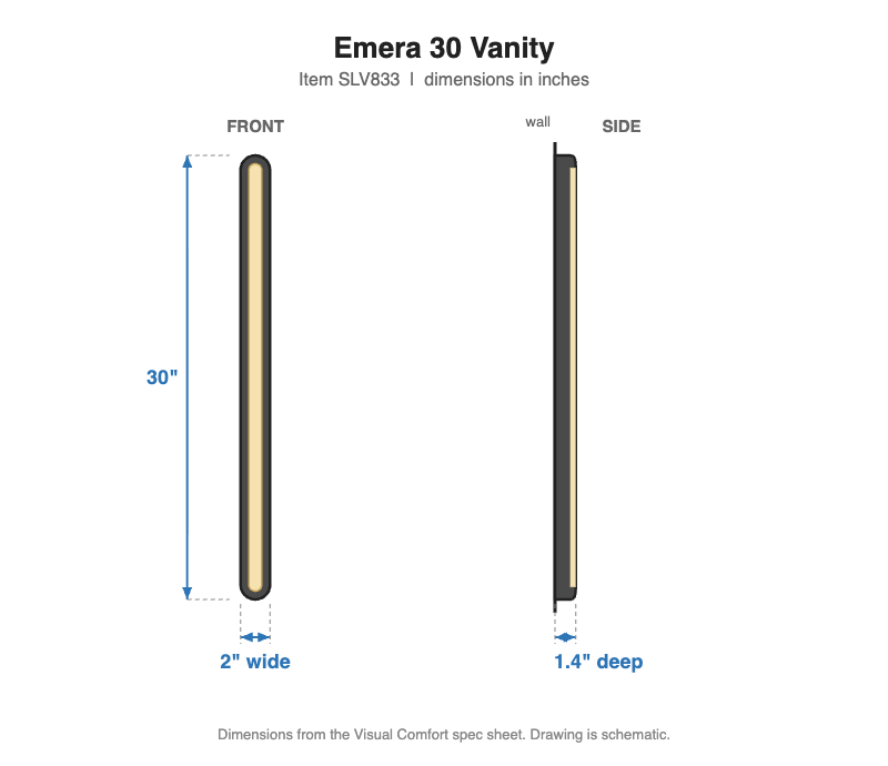 Visual Comfort Emera 30 Vanity – view 3