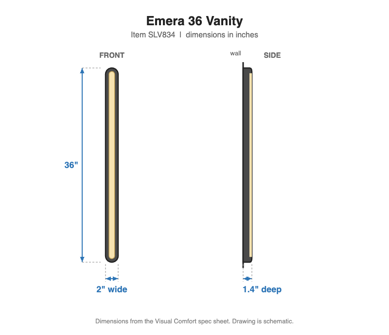 Visual Comfort Emera 36 Vanity – view 3
