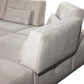 Lamod Italia Hollywood Italian Light Grey Leather LAF Chaise Sectional Sofa