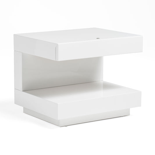 Modrest Esso Modern White Glossy Nightstand