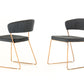 Ashland Modern Grey and Rosegold Dining Chair Set of 2