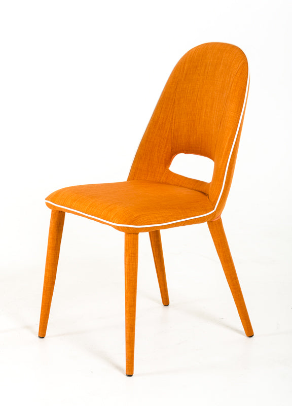 Eugene Modern Orange Fabric Dining Chair Set of 2