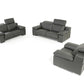 Lamod Italia Evergreen Modern Black Italian Leather Sofa Set