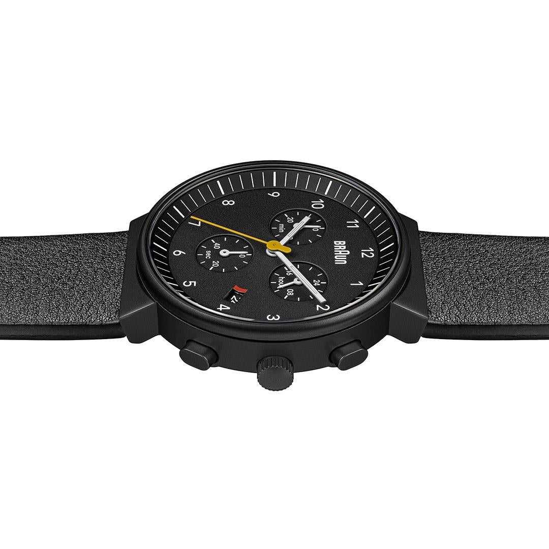 Braun BN0035 Classic Chronograph – All Black – side profile