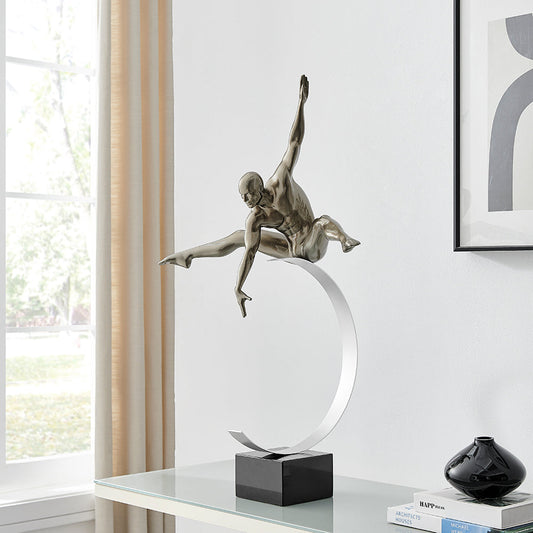 Dynamic Man Sculpture Gray by Finesse Decor