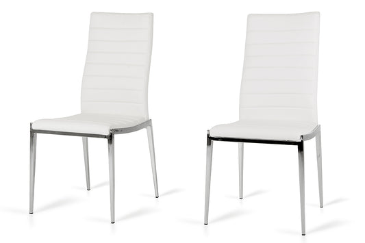 Libby Modern White Leatherette Dining Chair Set of 2