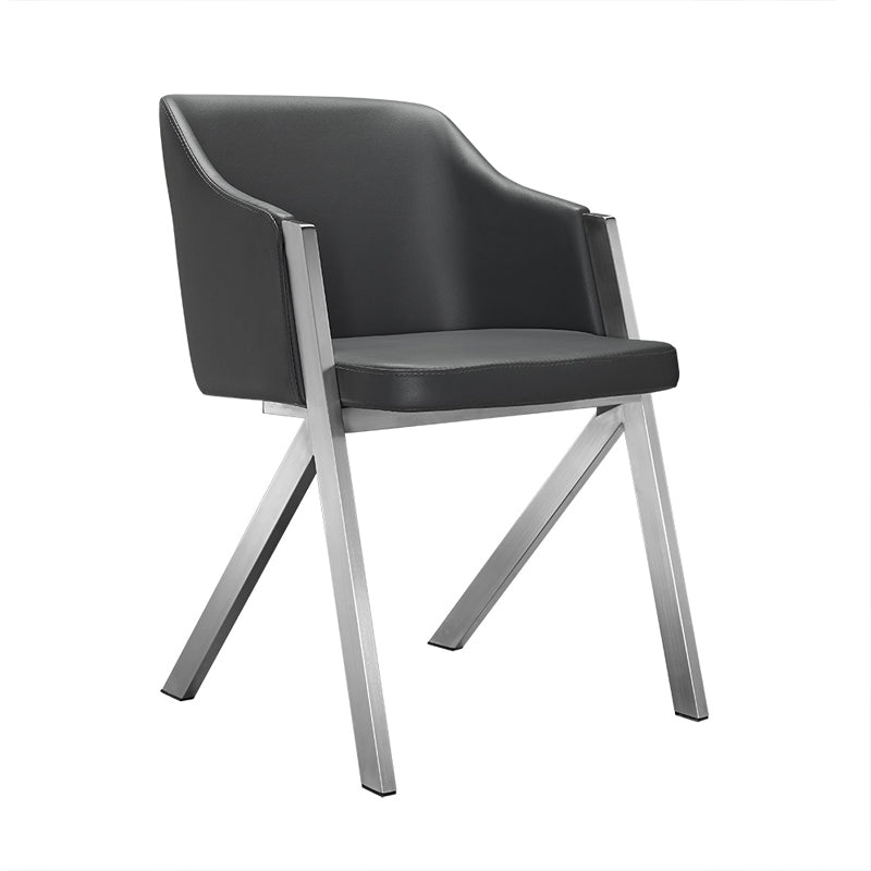 Darcy Modern Grey Leatherette Dining Chair Set of 2