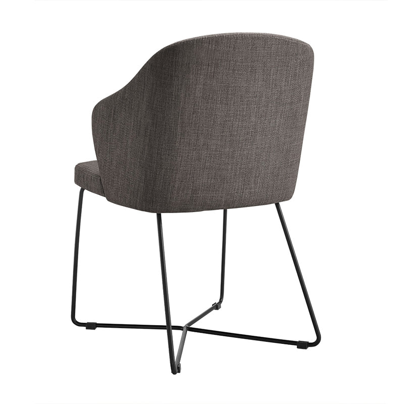 Gia Modern Grey Fabric Dining Chair Set of 2