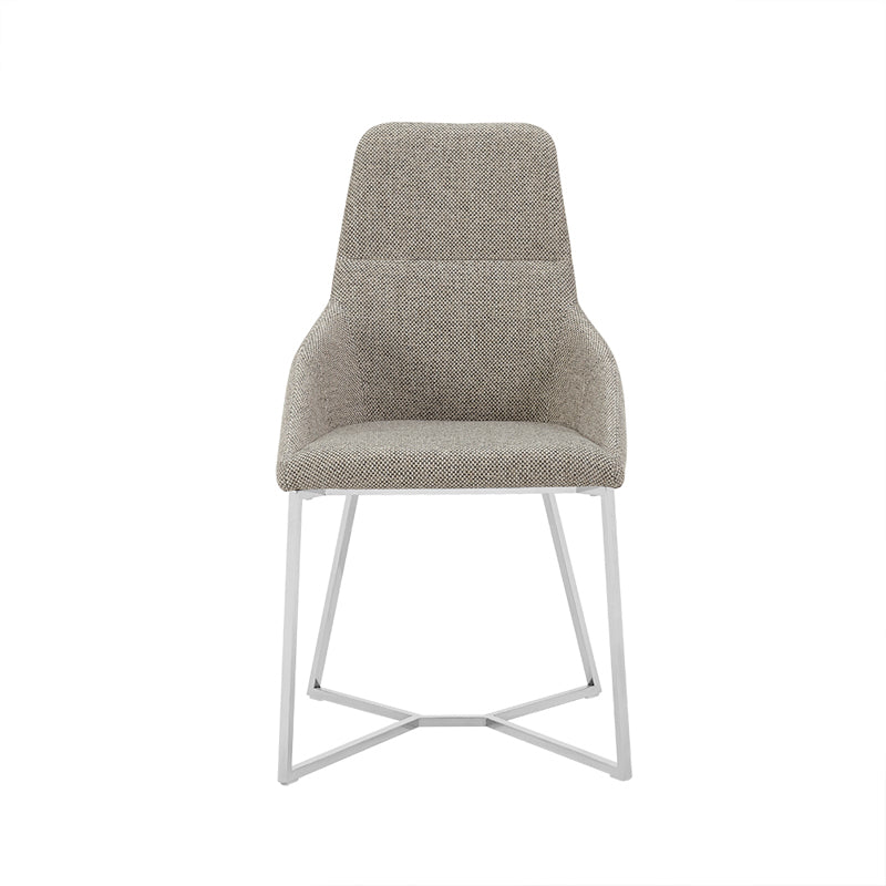 Stark Modern Light Grey Fabric Dining Chair Set of 2