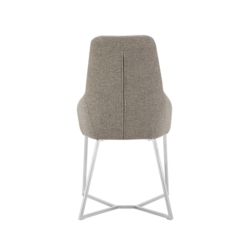 Stark Modern Light Grey Fabric Dining Chair Set of 2