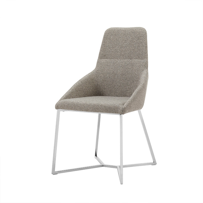 Stark Modern Light Grey Fabric Dining Chair Set of 2