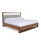 Eastern King Nova Domus Falcor Modern Grey Fabric and Walnut Veneer Bed