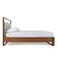 Eastern King Nova Domus Falcor Modern Grey Fabric and Walnut Veneer Bed