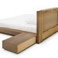 Nova Domus Fantasia Contemporary Walnut and Grey Bed with Two Nightstands