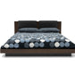 Nova Domus Fantasia Dark Walnut/Dark Grey Bed and Two Nightstands