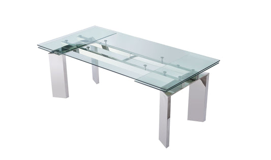 Modrest Viking Modern Extendable Glass Dining Table